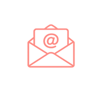 Icon of an open envelope with an email symbol on a white background