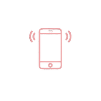 Illustration of a smartphone with sound wave symbols on a white background